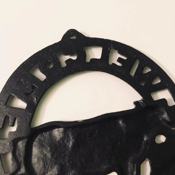 Vtg Cast  Iron Cow Welcome Door Hanger Sign Farmhouse Decor - Picture 9 of 15